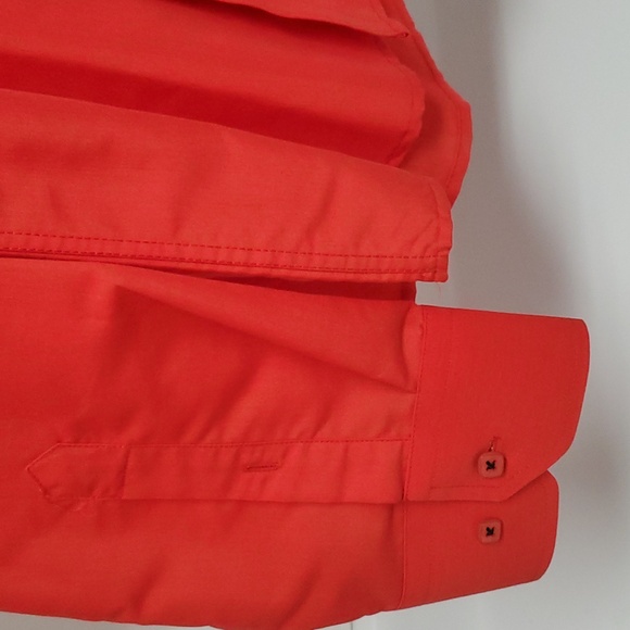 I.K.U. 2XL Mens Red Long Sleeved button down shirt plaid collar interior Reg Fit - Picture 7 of 13